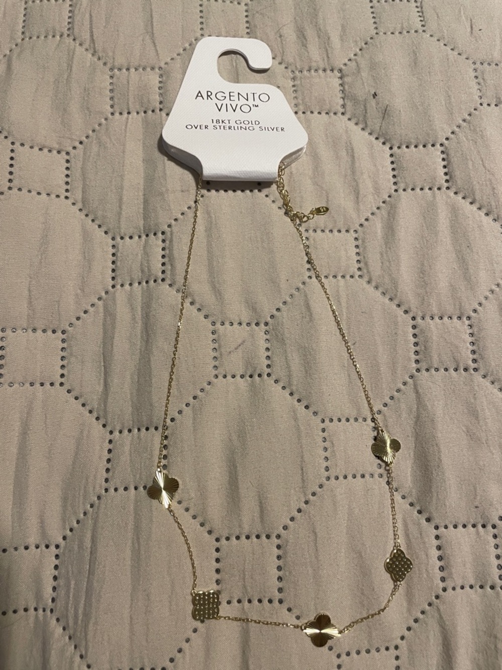 Argento Vivo Gold Clover Necklace - Picture 3 of 4
